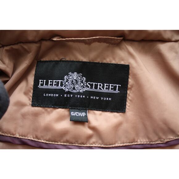 Fleet Street Puffer Knee Length Jacket Zip Up Brown Small Long Sleeve - Picture 4 of 13